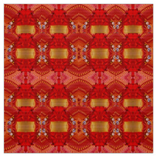 WOW ~EYE-CATCHING! ~ Red Gold Bling ~ Fabric