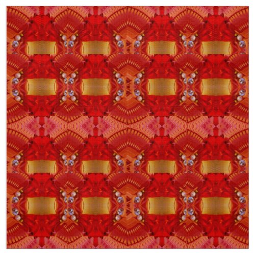 WOW EYE_CATCHING  Red Gold Bling  Fabric