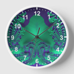 WOW! Fractal Pattern Green and Purple ~ Clock