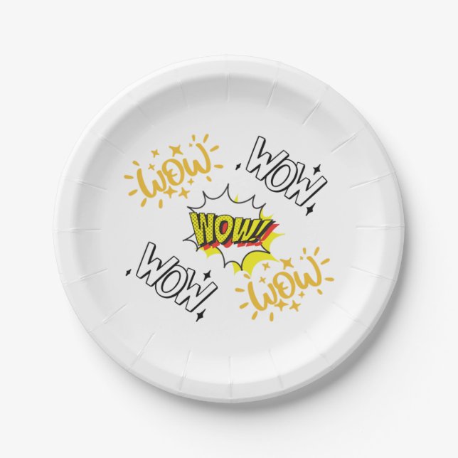 Wow Free day t-shirt Essential  Paper Plates (Front)