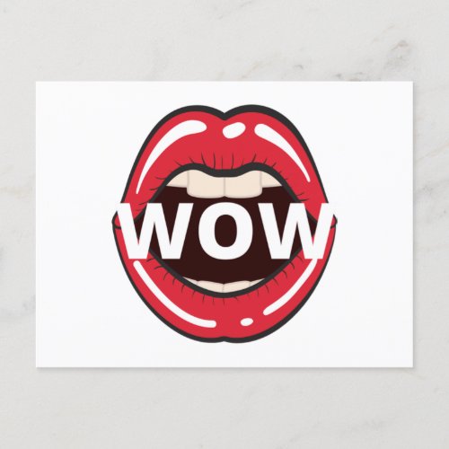 Wow funny t_shirt Classic Holiday Postcard