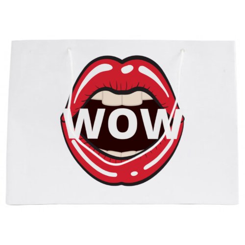 Wow funny t_shirt Classic Large Gift Bag