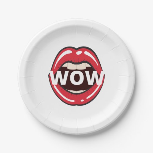 Wow funny t_shirt Classic Paper Plates