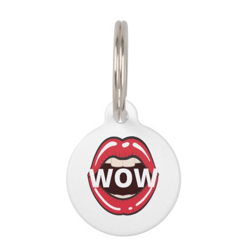 Wow funny t_shirt Classic Pet ID Tag