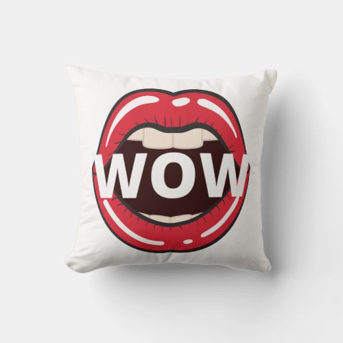 Wow funny t_shirt Classic Throw Pillow