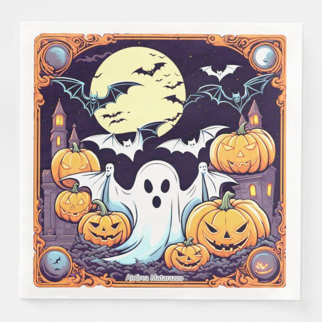 Wow Halloween Thrill Paper Dinner Napkins (Front)