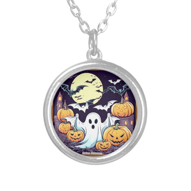 Wow Halloween Thrill Silver Plated Necklace (Front)