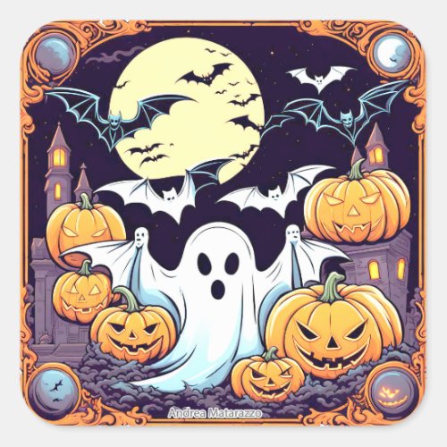 Wow Halloween Thrill Square Sticker