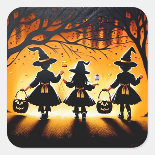 WOW HALLOWEEN Trick or Treat  Square Sticker