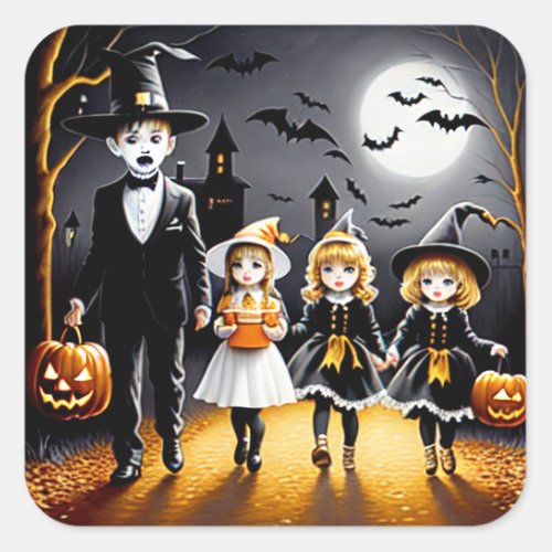 WOW HALLOWEEN Trick or Treat  Square Sticker