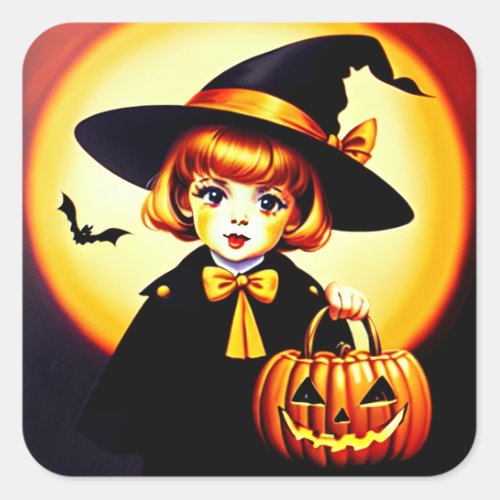 WOW HALLOWEEN Trick or Treat  Square Sticker