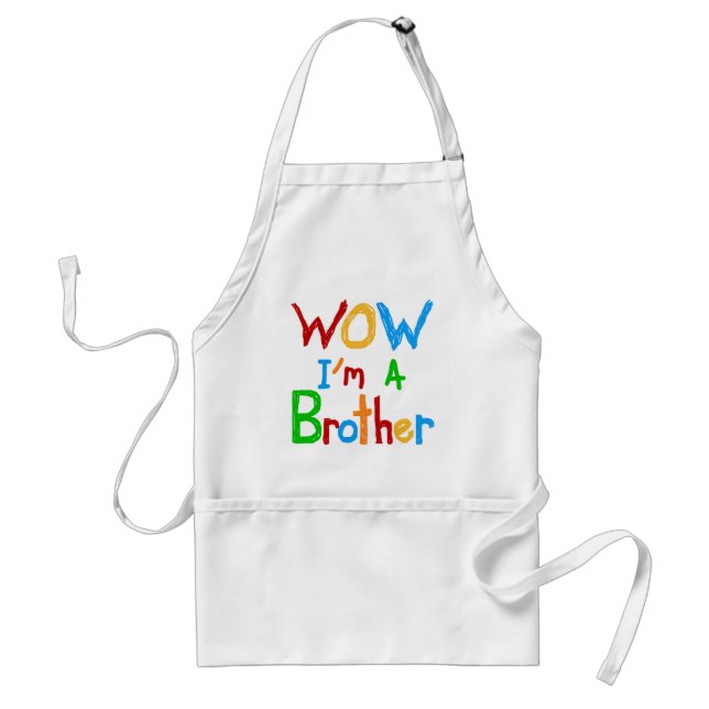 WOW I'm a Brother T-shirts and GIfts Adult Apron (Front)