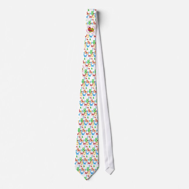 WOW I'm a Brother T-shirts and GIfts Neck Tie (Front)
