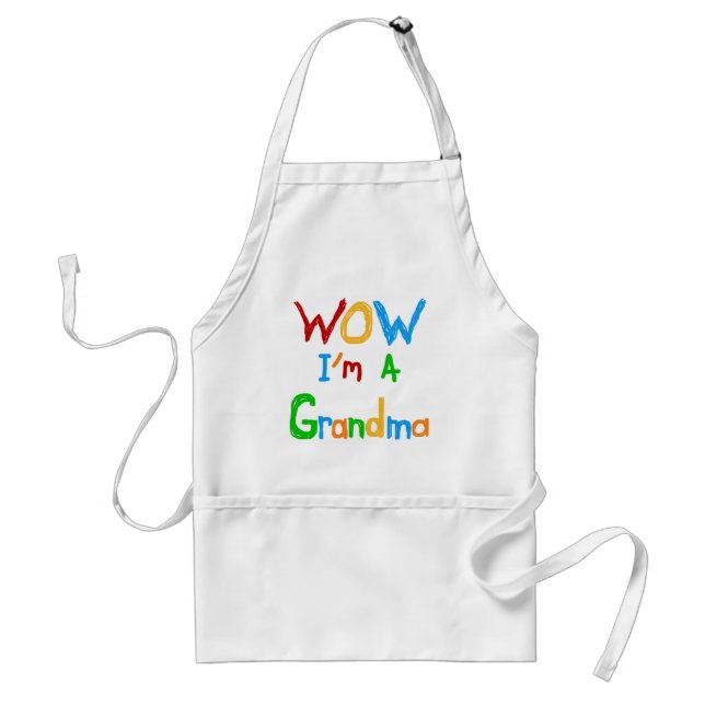 WOW I'm a Grandma T-shirts and Gifts Adult Apron (Front)