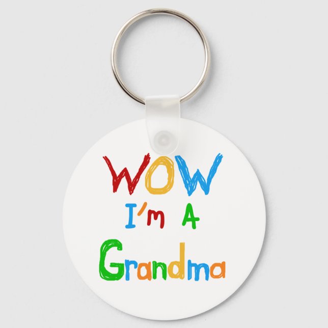 WOW I'm a Grandma T-shirts and Gifts Keychain (Front)
