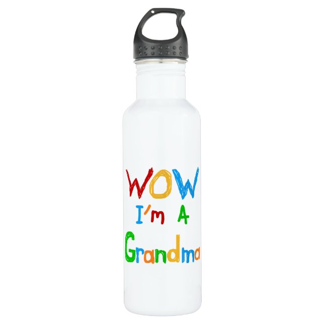 WOW I'm a Grandma T-shirts and Stainless Steel Water Bottle (Front)