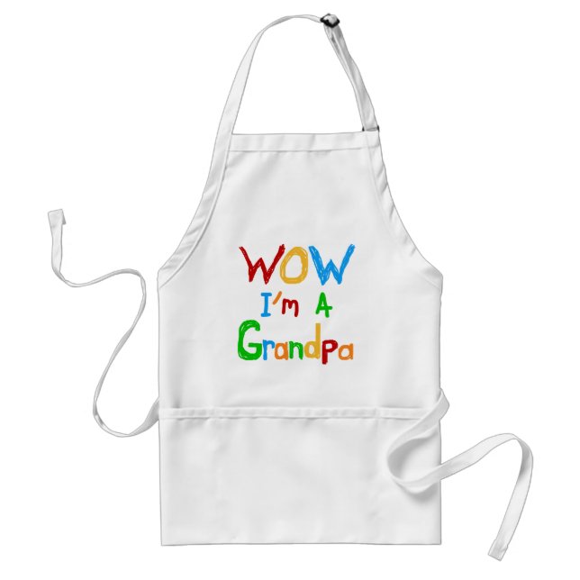WOW I'm a Grandpa T-shirts and Gifts Adult Apron (Front)