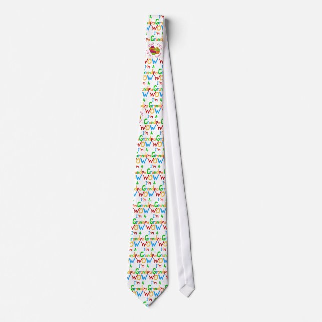 WOW I'm a Grandpa T-shirts and Gifts Neck Tie (Front)