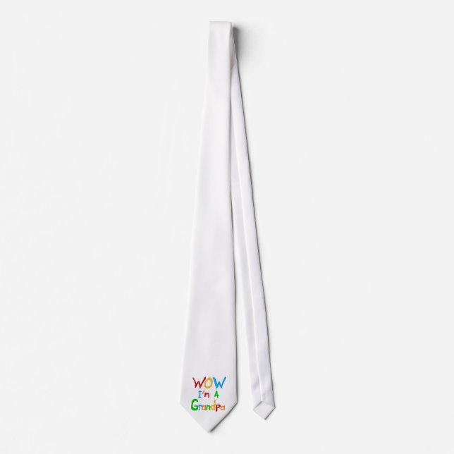 WOW I'm a Grandpa T-shirts and Gifts Tie (Front)