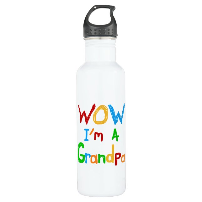 WOW I'm a Grandpa T-shirts and Water Bottle (Front)