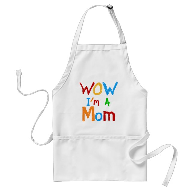 WOW I'm a Mom T-shirts and GIfts Adult Apron (Front)