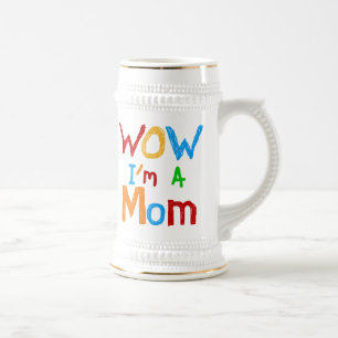 WOW I'm a Mom T-shirts and GIfts Beer Stein