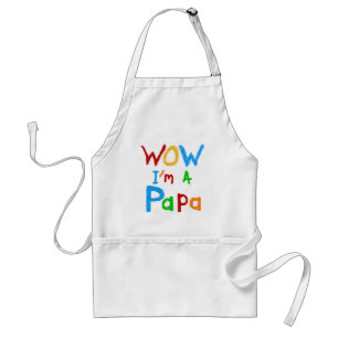 Wow I'm a Papa Tshirts and GIfts Adult Apron
