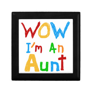 WOW I'm an Aunt T shirts and Gifts Keepsake Box