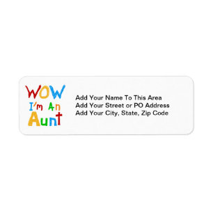WOW I'm an Aunt T shirts and Gifts Label