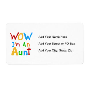 WOW I'm an Aunt T shirts and Gifts Label