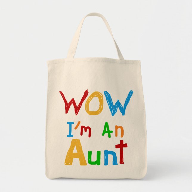 WOW I'm an Aunt T shirts and Gifts Tote Bag (Front)