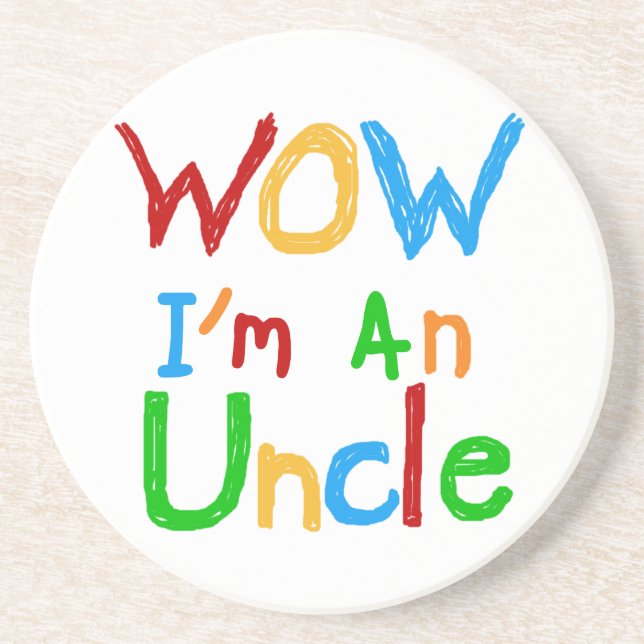 WOW I'm an Uncle T-shirts and GIfts Drink Coaster (Front)