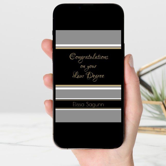 Wow! Law degree Graduation card (Front Digital)