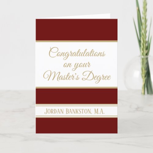 Wow Masters degree Graduation card