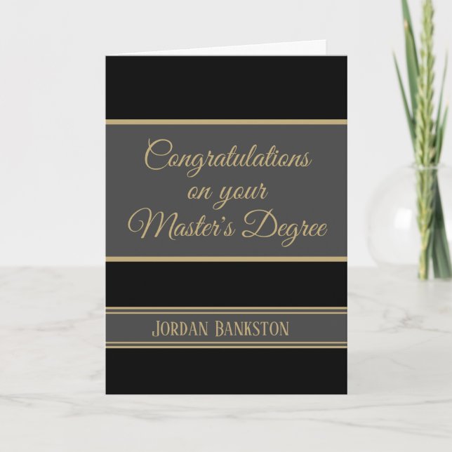 Wow! Master's degree Graduation card (Front)