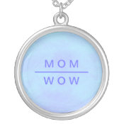 Wow Mom necklace in blue necklace