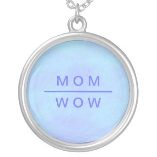 Wow Mom necklace in blue