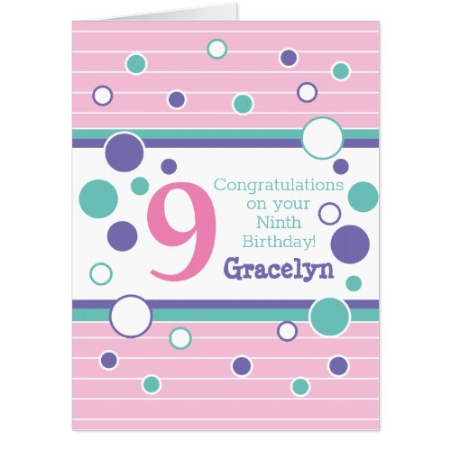 Wow Ninth Birthday Personalized huge card