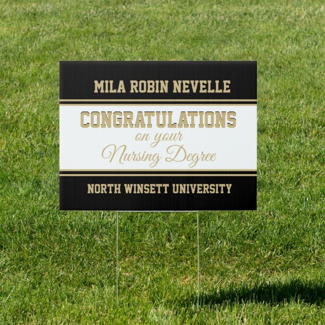 Wow! Nursing Degree! Graduation yard sign (Insitu)