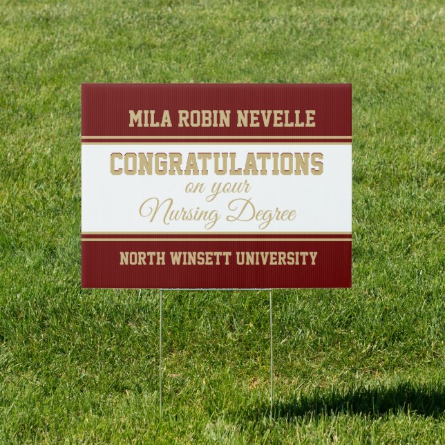 Wow! Nursing Degree! Graduation yard sign (Insitu)