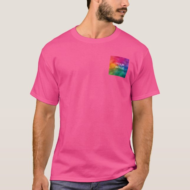Wow Pink Add Image Logo Personalize Template T-Shirt (Front)