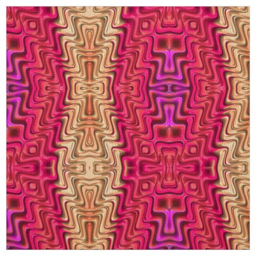 WOW! Pink Coral Gold Pretty 3D  Fabric