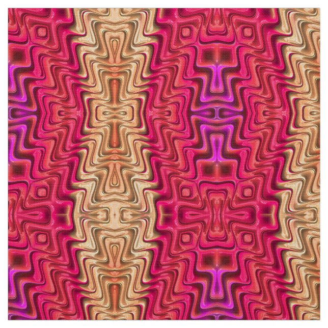 WOW! Pink Coral Gold Pretty 3D  Fabric (Swatch)