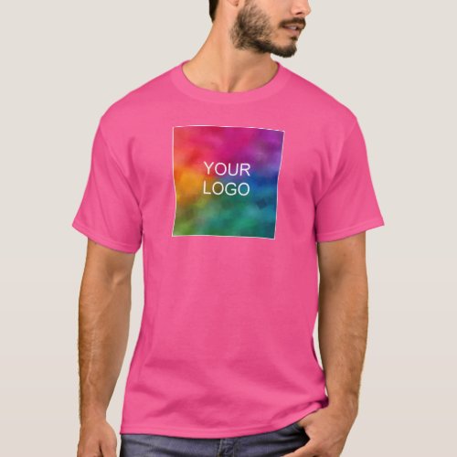 Wow Pink Template Upload Company Logo Mens Modern T_Shirt
