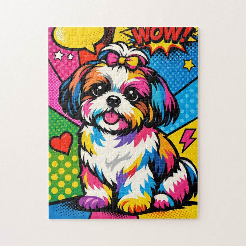 “WOW! Pop‑Art Shih Tzu” Jigsaw Puzzle