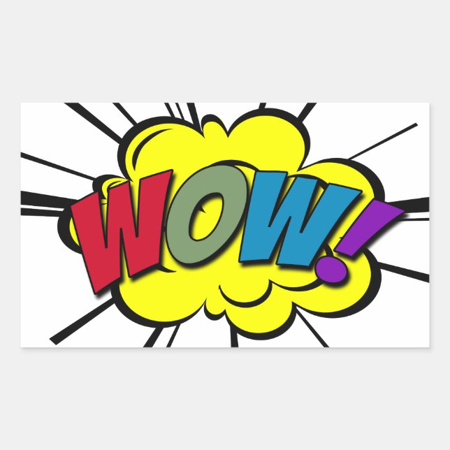 WOW! RECTANGULAR STICKER (Front)