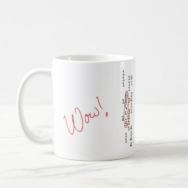 Wow Signal SETI Message Coffee Mug (Left)