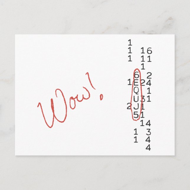 Wow Signal SETI Message Postcard (Front)
