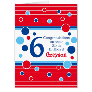 Wow! Sixth Birthday Personalized huge card
