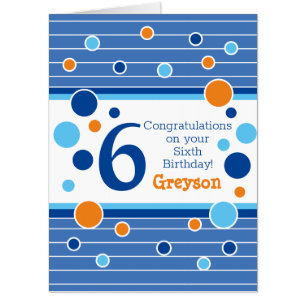 Wow! Sixth Birthday Personalized huge card
